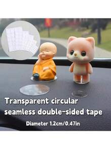 20/60/100pcs 1.2cm/0.47in High Viscosity Seamless Transparent Circular Double-Sided Tape, Cutting Acrylic Double-Sided Tape, Backing Tape, Suitable For Car Interior Pasting, Wedding Celebrations