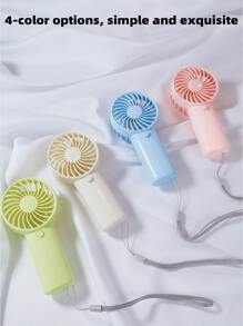 1 pièce Mini ventilateur portable à main (piles non incluses), avec accessoire de cordon, pour la rentrée scolaire