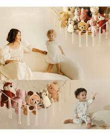 Stuffed Animal Storage Hammock Or Net Corner - Large Toy Hammock Net Stuffed Animals Room Decor - Cute Stuff Animal Organizer Plush Holder - Kids Nursery Essentials Wall Bedroom Home Decor - 焦糖 - 查看 9