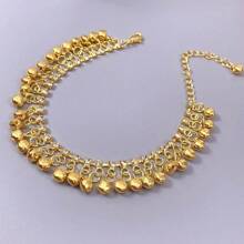 Boho-Glocken-Fußkettchen Armband Gold Strass Quaste Fußkettchen Kette Strand Sommer Fußschmuck für Frauen