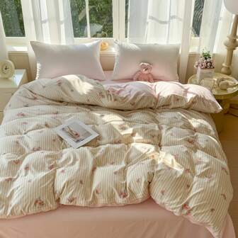 2/3 件 Ditsy Floral 羽绒被套套装 - 1 个羽绒被套，1/2 个枕套（无被芯），面料柔软透气，可机洗，适合全尺寸/大号/特大号床，四季皆宜