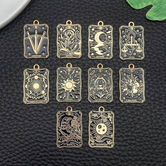 5/10 st Blanda Tarot Berlocker Spådomsberlocker Halloween Gotisk Magi Tarotkort Emalj Amulett Lyckoberlocker För smycken Att göra Berlocker Gör-det-själv-örhängen Armband Halsband Hantverk
