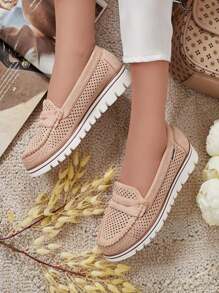 Royalfashion Openwork Women's Moccasins Leteller - Khaki - View 4