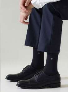 10 Pairs Men's Business Casual Socks, Moisture Wicking, Odor Resistant, Mid-Calf Crew Socks With Alphabet Pattern - Machine Washable, Fall - Multicolor - View 6