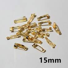 20个15-40毫米金属胸针夹底座别针安全别针胸针底座空白底座，适用于DIY珠宝制作材料 - brooch pins accessories - 查看 48