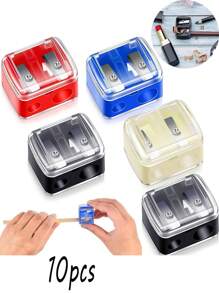 10pcs/8pcs/4pcs/2pcs/1pc Multi-Functional Double Hole Eyebrow Pencil Sharpener, Eyebrow Pencil, Eyeliner Pencil Makeup Tools Sharpener, Big & Small Hole Design, Easy To Use, Portable, Suitable For Beauty Salons, Nail Salons,Makeup,Cheap,Room Decor,Vanity,Travel,Bedroom,Makeup Accessories,Cheap,Stocking Stuffers,Makeup,Makeup Tools,Cheap Stuff,Gifts,Gifts For Women,Christmas Gifts - Multicolor - View 1