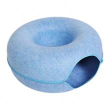 Donut Cat Bed For 2 Cats Pet Cat Tunnel Toys Kitten House Basket Interactive Play Toys For CatsFelt Rabbit Cave Nest