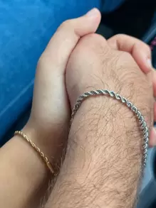 2pcs Unisex Stainless Steel Braided Chain Bracelets, Daily Versatile Couple Jewelry Set, Stackable Accessories - Multicolor - View 1