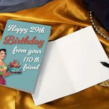 1Pc,Vintage Style Birthday Wish Card, Suitable For Giving To Best Friends - Humorous 29th Birthday Wish With Envelope, Perfect For Women's Birthday Gifts, Friendship Celebrations, Small Business Thank-You Cards