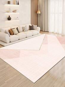 1pc Fashionable Gradient Color Indoor Decorative Rug, Faux Wool Plush Material Indoor Carpet, Living Room Rug, Sofa Rug, Bedroom Rug, Bedside Anti-Slip Mat, Dining Room & Kitchen Rug, Office Chair Pad, Entryway Mat, Outdoor Picnic Blanket, Outdoor Camping Mat