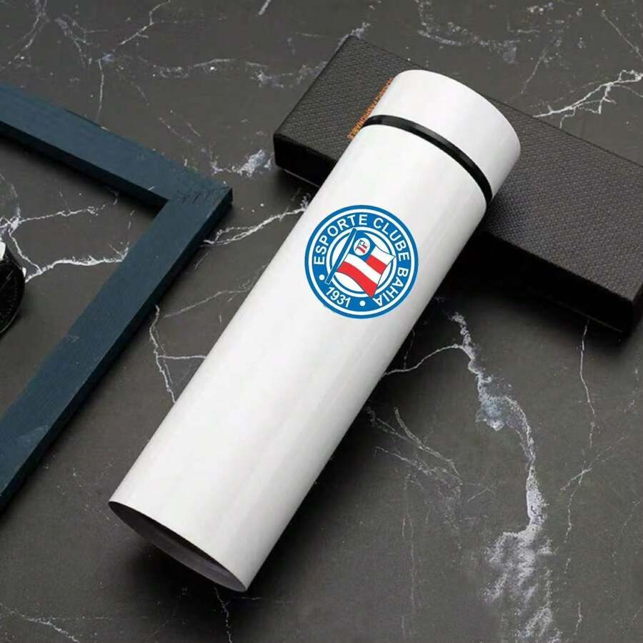 Personalized Football Team Bottle With Led Digital Temperature Meter 500ml - Bahia Branco - 查看 1