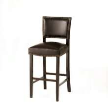 MERAX Contemporary Rubberwood Barstool With Nailhead Accents