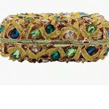 Sparkly Women Crystal Clutch Rhinestone Purse Diamond Evening Bag Bridal Evening Clutch For Prom Cocktail Party - Guld - Visa 3