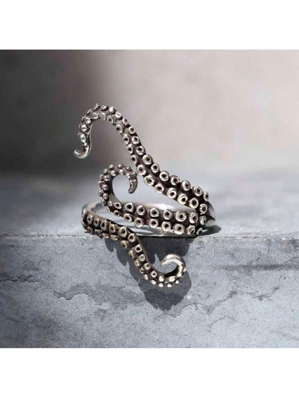 1 pezzo Anello regolabile stile vintage, con design a polpo, lavorazione raffinata
