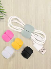 5pcs Colorful Data Cable Organizer, Headphone Charging Cable Organizer, Cable Winding Storage, Travel Organizer Buckle [Random Color Delivery]