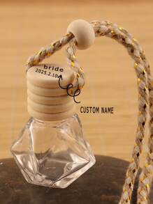 A Customized LOGO Name 8ML Diamond Perfume Bottle Car Perfume Bottle Pendant Transparent Glass Empty Bottle Perfume Bottle Car Pendant - 8ml - View 4