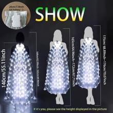 LED 斗篷灯发光蝴蝶翅膀适用于复活节表演、夜总会、酒吧、学校庆典、舞台表演服装、情人节、婚礼、舞台表演、带魔杖的彩色发光翅膀，需要 3 节 AA 电池，适合：成人 59-68 英寸，青少年 43-55 英寸 - 無色 - 查看 12