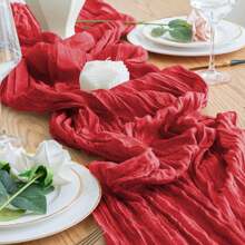 1 Gói Khăn Trải Bàn Vải Phô Mai Đỏ, Khăn Trải Bàn Vải Gạc 10Ft Trang Trí Khăn Phô Mai Cưới Mộc Mạc Cho Tiệc Sinh Nhật Tiệc Cưới, Tiệc Giáng Sinh, Trang Trí Ngày Của Mẹ - Đỏ - Xem 8