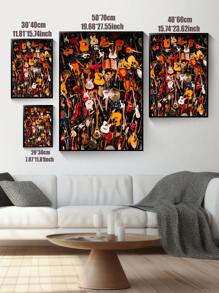 1 张吉他主题海报，经典乐器，帆布印刷海报，家庭音乐装饰，工作室音乐爱好者礼物，墙壁艺术，客厅卧室办公室墙壁装饰，无框架 - 彩色 - 查看 5