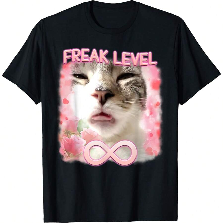 Silly Cat T-Shirt - Black - View 1