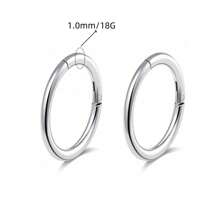 2PCS 18G-16G Aço Inoxidável Anel Clicker Sem Costura Lábio Nariz Daith Cartilagem Helix Tragus Anel de Arco