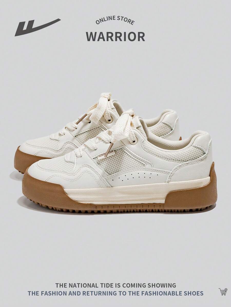 1 par de zapatillas con cordones para mujer, de personalidad de nicho, versátiles, retro, ligeras, cómodas, antideslizantes y de corte bajo para uso casual