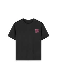 1 Set Tween Girl Casual Floral Print Round Neck Short Sleeve T-Shirt, Suitable For Girls And Children, Summer Student - Beautiful Flower Pattern, Unique T-Shirt For Standout Enthusiasts! Girls Pattern T-Shirt Summer Top - Black - View 4