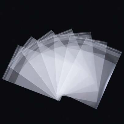 100pcs Matte Semi-Transparent OPP Self-Sealing Bags, Suitable For Jewelry Packaging, Necklace, Earrings, Accessories Storage Plastic Bags