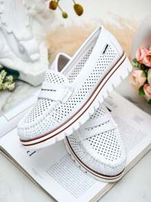 Royalfashion Openwork Women's Moccasins Leteller - White - View 3