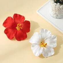 5pcs/Set Tropical Flower Design Hair Clips, Suitable For Pool, Summer Beach Party, Cocktail Party, Wedding