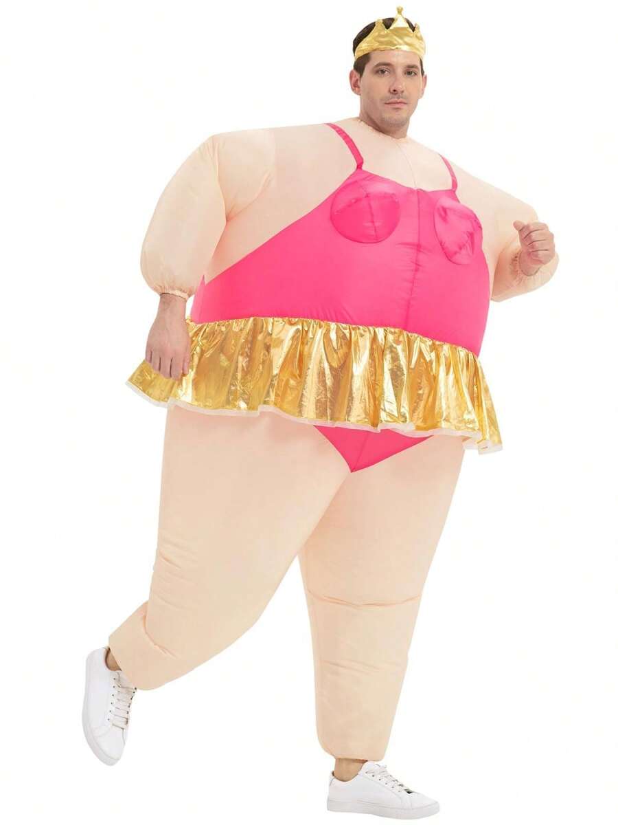 成人芭蕾舞充气服装套装，适合普珥节、圣诞节角色扮演派对、晚礼服，男女皆宜，趣味十足。 - 玫紅 - 查看 1