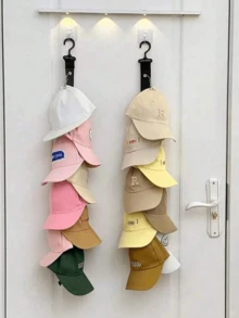 1 Men's And Women's Hat Storage Rack, Equipped With Multiple Clips And Hooks, Suitable For Wardrobe And Cabinet Door Hangers