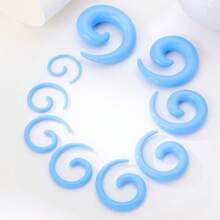 9 piezas de túneles de oreja en forma de caracol, 5 colores, perforaciones de calibre de oreja personalizadas de múltiples tamaños - 9 piezas expansor de orejas de caracol - Ver 6