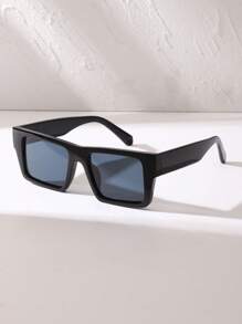 1pc New Western Style Men's Fashion Simple Square Fashion Glasses, Cyberpunk Streetwear Hip Hop Party Essential Glasses