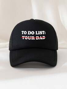 1 件男女通用印花网眼卡车司机帽，有趣的设计，适合日常穿着、户外、旅行、徒步旅行、海滩