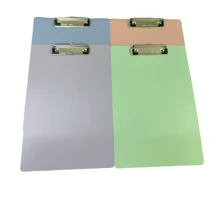 1pc A4 Size Plastic Board Clipboard, Macaron Color Series File Folder, Writing Pad, Portrait Clip, Office Meeting Clipboard - Multicolor - View 9