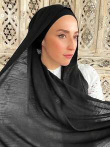 1 Stück Damen Einfarbiger Schal Sommer Pashmina Schals und Tücher Lange Weiche Weibliche Muslimische Hijab Stolen Kopftücher