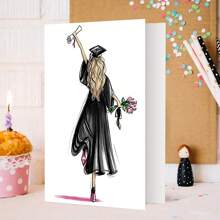 1 张优雅毕业贺卡，带信封，高品质印刷，6.29 英寸 X 4.33 英寸，优质纸张，通用毕业庆祝卡，适合学生、朋友、女儿、儿子、同学 - 多色 - 查看 8