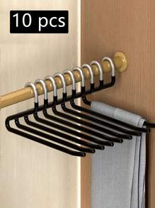 5/10 Pieces Stainless Steel Z-Shaped Pants Racks, Multi-Purpose, Space Saving, Multi-Function, For Closet Organizer, Pants, Jeans, Scarves, Wardrobe, Bedroom Storage