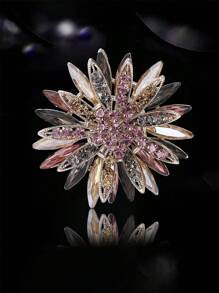 Modische Strass-Sonnenblumen-Brosche für Frauen, Kleidung, Anzugnadel, Accessoire, Party, Bankett, Geschenk