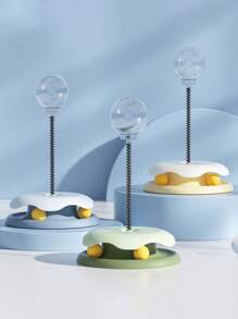 1pc Cat Snack Ball Feeder Toy With Spring Playplate, Self-Entertainment Cat Toy