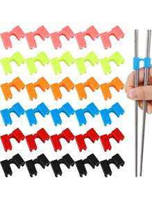 10 件初学者筷子架 - 轻便训练筷子配件，防滑，可重复使用，适用于成人、学员、学习者的洗碗机 - 塑料材质，无需电力，可重复使用的塑料筷子助手，适用于家庭和餐厅学校用品 - 彩色 - 查看 4