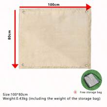 Manta de aislamiento ignífuga para camping, tapete de aislamientoérmico con revestimiento de vidrio, almohadilla de aislamientoérmico para picnic y barbacoa al aire libre - 45x45cm - Ver 10