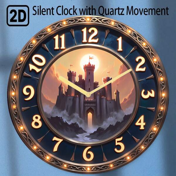 1pc Fantasy Thema Wandklok, Ronde Stille Mechanische Tijdmeter Met Aftelnummers, Gebruikt AA Batterijen, Decoratieve Moderne Wandklok - Batterijen Niet Inbegrepen