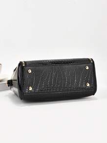Classic Solid Color Crocodile Texture Square Handbag, Tote Bag, Ladies Commuter Shoulder Bag, Best Mother Day Gifts Ever