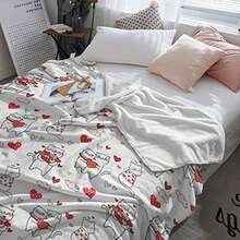 Manta de franela con forma de corazón de gato para San Valentín, suave y acogedora, ideal como regalo para ella y él. - Blanco - Ver 2