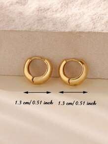 Brincos minimalistas de aço inoxidável de vários tamanhos, banhados a ouro 18K, à prova d'água, antidesbotamento, brinco de argola redondo, joias estéticas douradas para casamento, festas, férias, acessórios para uso diário, presente de Natal requintado