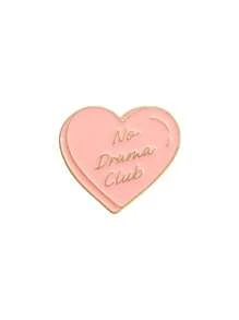 1pc Pink Heart Series Letter English Brooch, Minimalist Versatile Metal Gift Badge - Pink - View 8