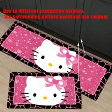 Sanrio 1/2pcs Sanrio Hello Kitty Polyester Door Mat, Cute Cartoon Character Office Floor Rug, Decorative Carpet For Living Room, Bedroom, Kitchens, Bathrooms, And Laundry Rooms.Yoga Studio Home Bathroom Decor Outdoor Rug Door Mat Summer Back To School