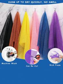 1 pieza/3 piezas/5 piezas Esponja de baño de red africana exfoliante, toalla de baño de nailon para alisar y frotar la piel diariamente